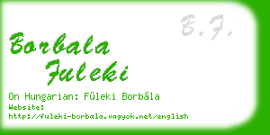 borbala fuleki business card