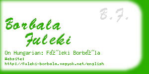 borbala fuleki business card